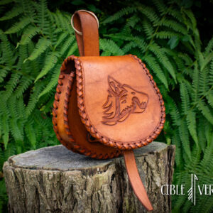 Engraved Leather Satchel - Sacoche en cuir gravé - Gegraveerde leren tas